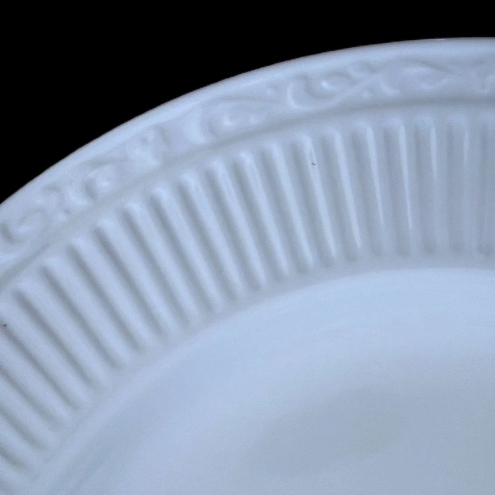 2 Mikasa Italian Countryside Salad Plates White Ribbed Stoneware DD900 8-5/8